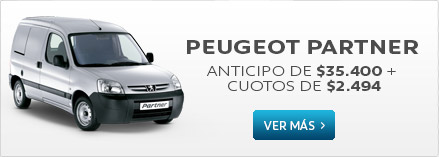 PEUGEOT PARTNER - ANTICIPO DE $35.400 + CUOTAS DE $2.494